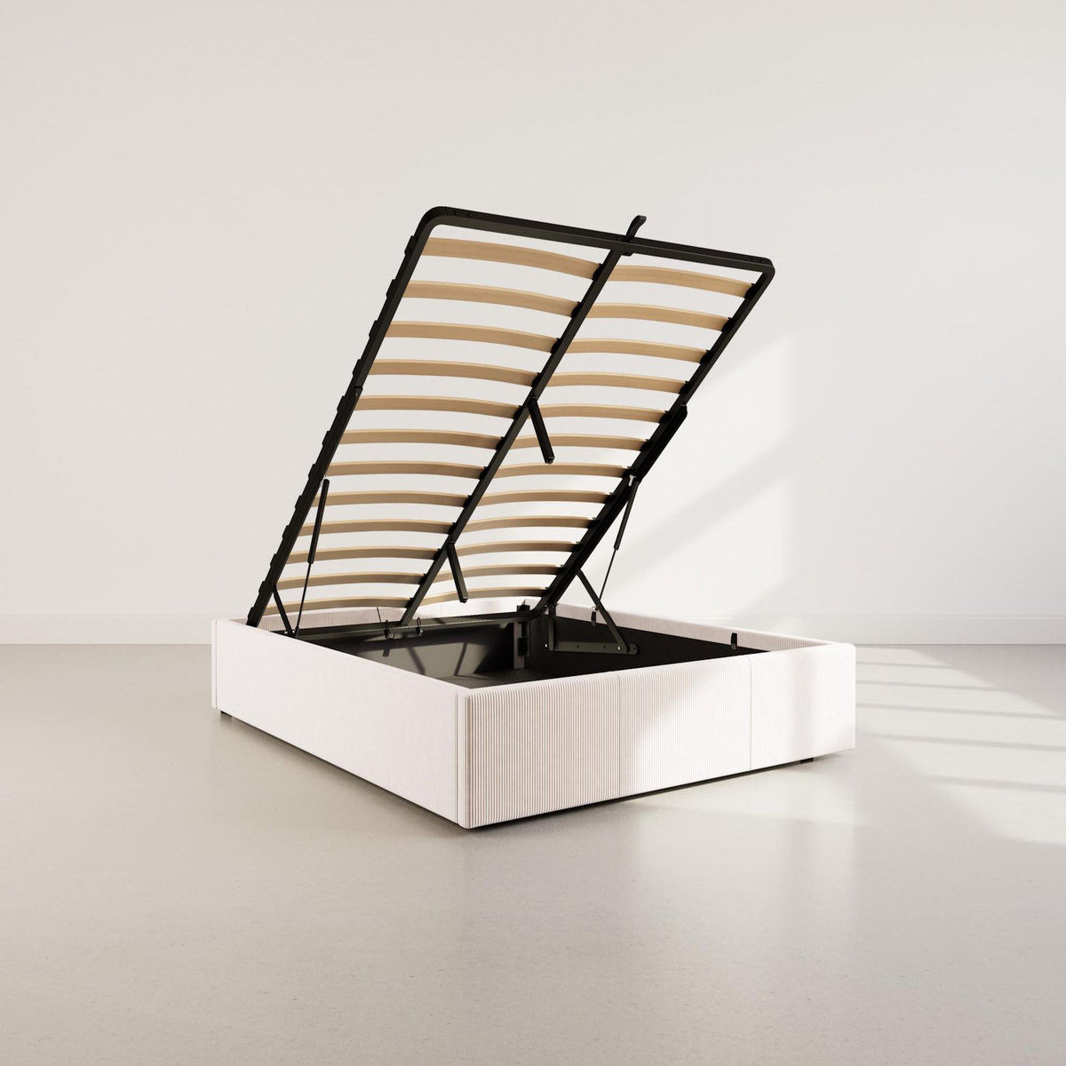 BEST MOBILIER Isa - lit coffre - 160x200 cm - en velours côtelé