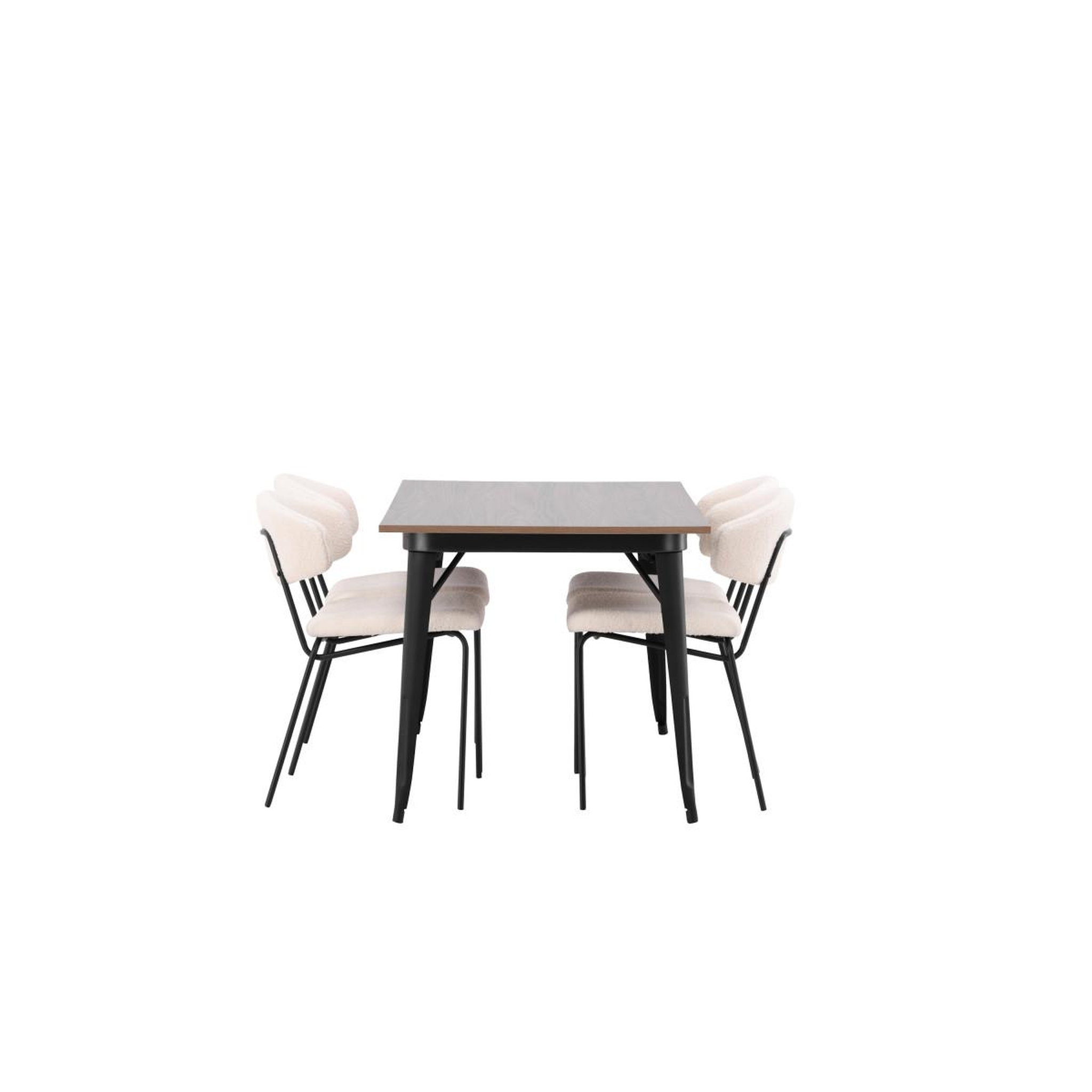 Voir la diapositive 4 : Paris Prix Ensemble table à manger & 4 chaises  tempe & chico  140cm naturel & blanc