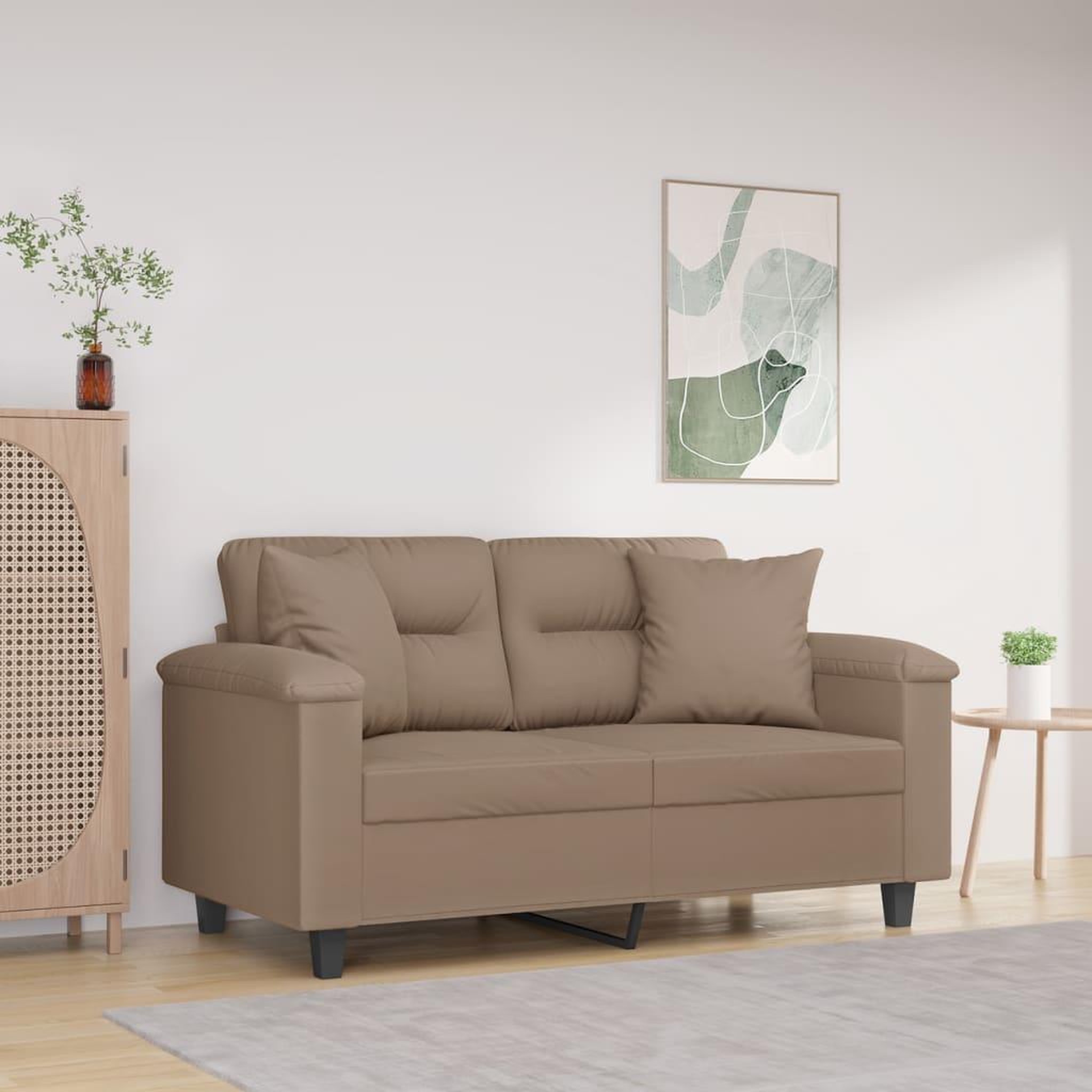 Voir la diapositive 1 : VIDAXL Coussins decoratifs lot de 2 Taupe 40x40 cm Tissu microfibre
