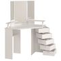 Voir la diapositive 4 : Coiffeuse d'angle avec LED 3 miroirs 5 tiroirs pivotants GIRLY