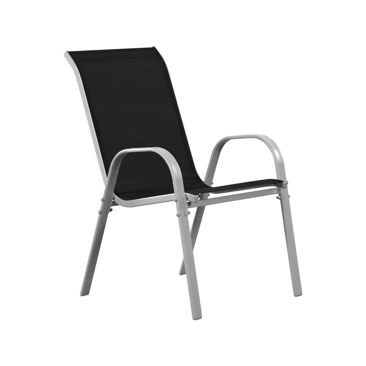 Habitat et Jardin Fauteuil jardin Textilène  Cordoba  - Phoenix - Noir - Lot de 4