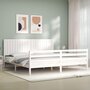 Voir la diapositive 4 : VIDAXL Cadre de lit sans matelas blanc 200x200 cm bois massif