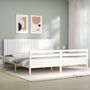 Voir la diapositive 4 : VIDAXL Cadre de lit sans matelas blanc 200x200 cm bois massif