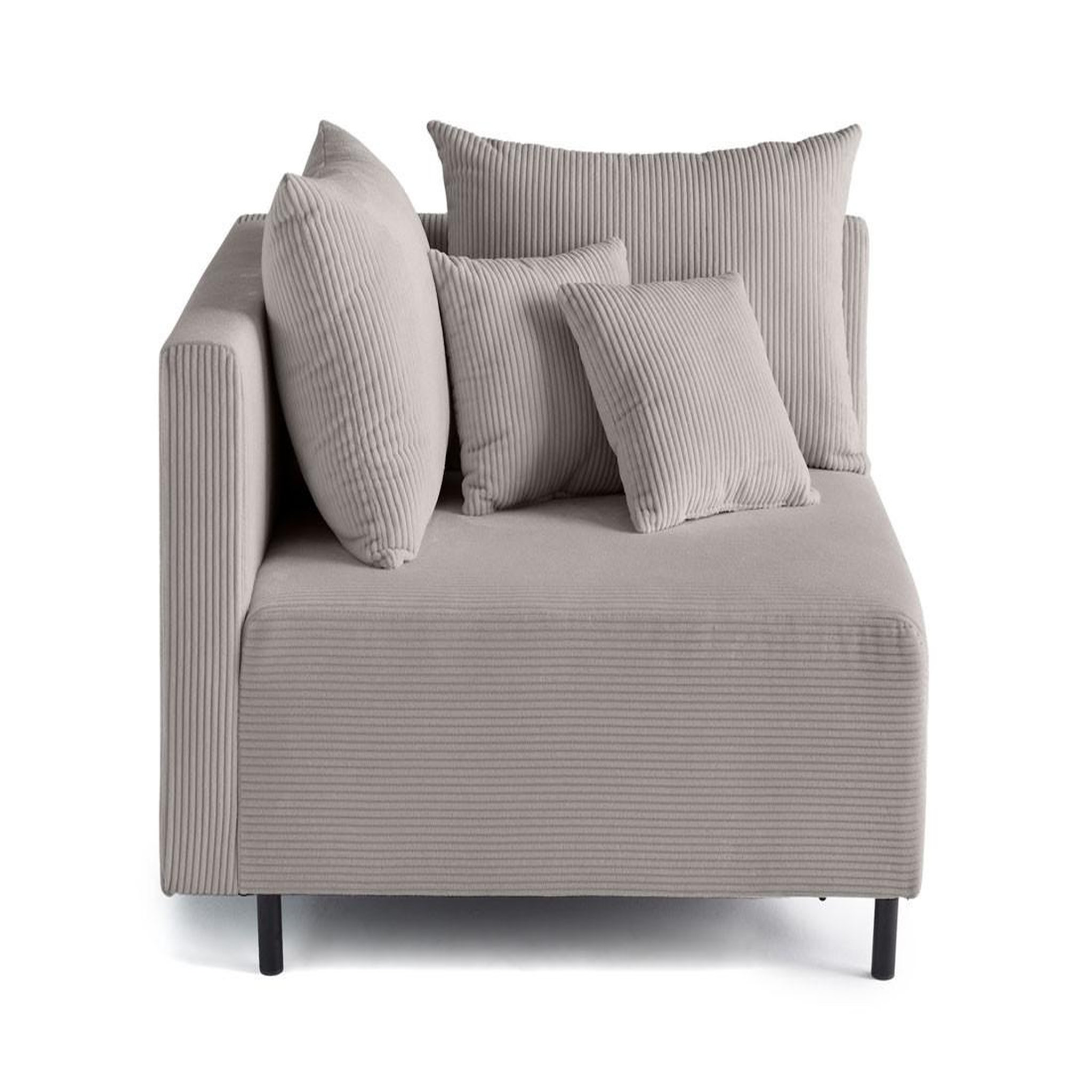 Voir la diapositive 3 : LISA DESIGN Edinburg - module d'assise d'angle gauche - en velours côtelé