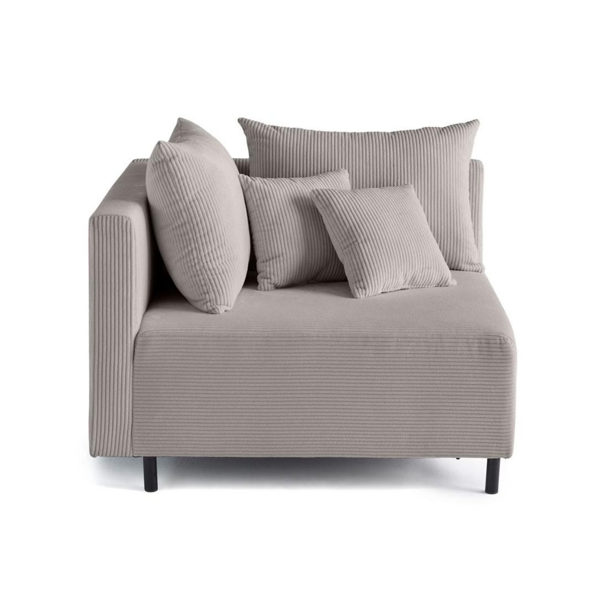 LISA DESIGN Edinburg - module d'assise d'angle gauche - en velours côtelé