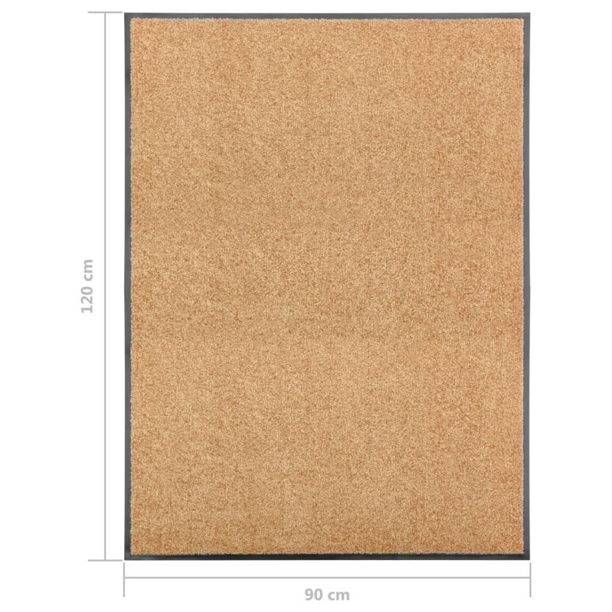 VIDAXL Paillasson lavable Creme 90x120 cm
