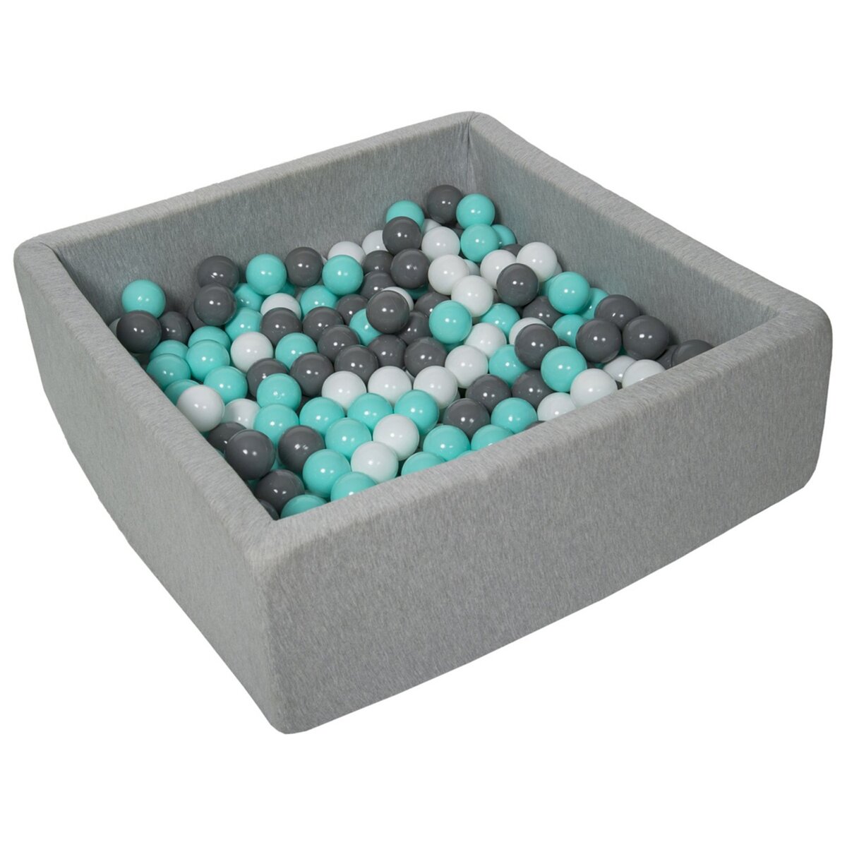 Piscine à balles pour enfant, 90x90 cm, Aire de jeu + 200 balles  blanc,gris,turquoise pas cher 