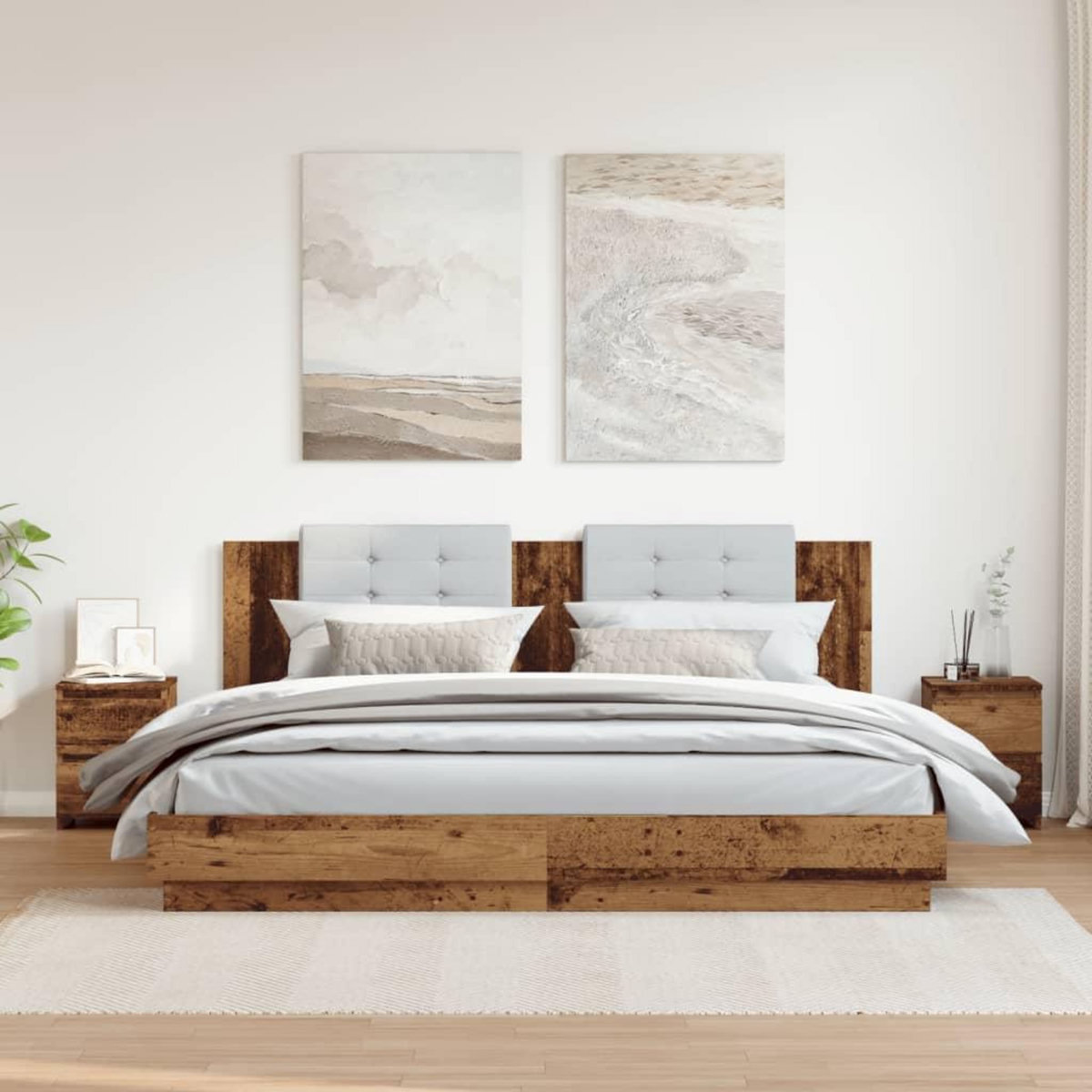 VIDAXL Tables de chevet 2 pcs vieux bois 30x30x40 cm bois d'ingenierie