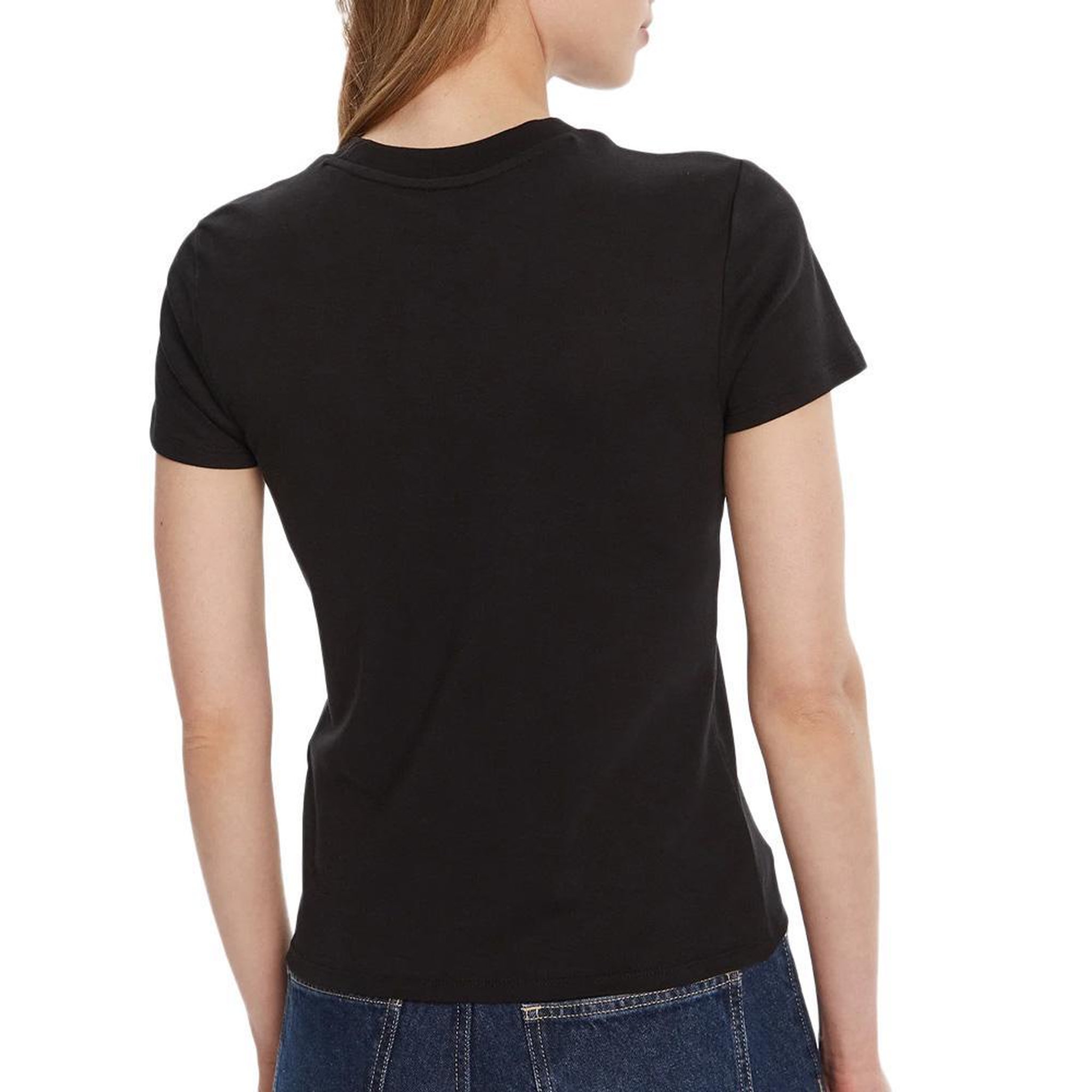 Voir la diapositive 2 : CALVIN KLEIN JEANS T-Shirt Noir Femme Calvin Klein Jeans Supima