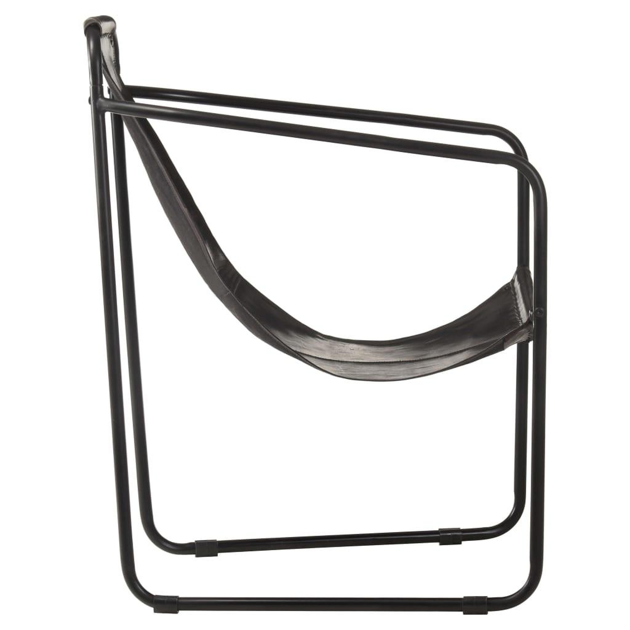 Voir la diapositive 3 : VIDAXL Fauteuil de relaxation noir cuir veritable