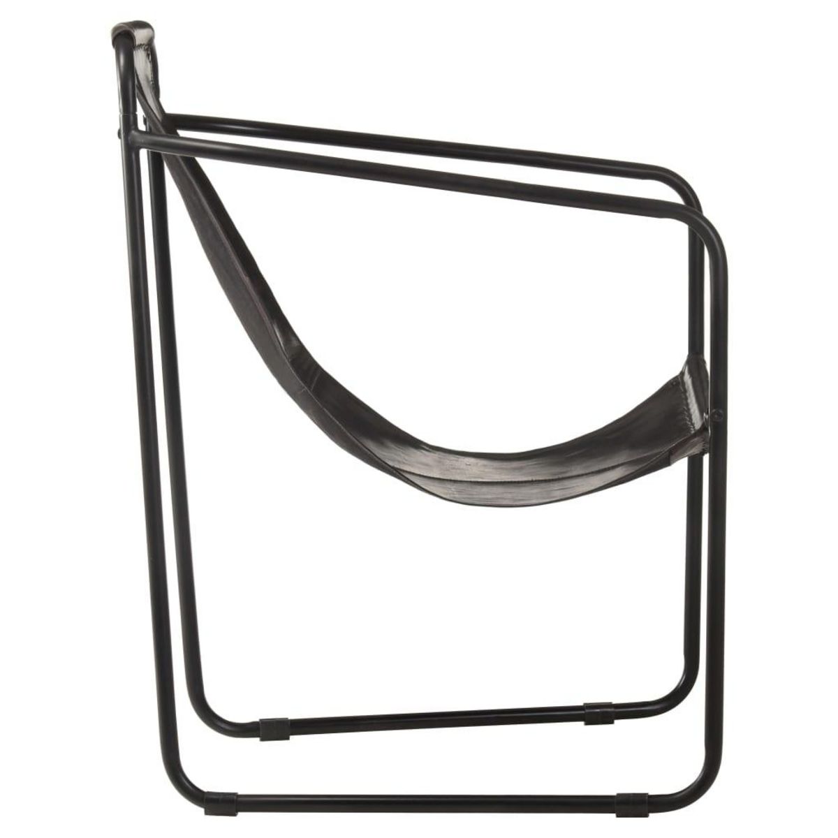 VIDAXL Fauteuil de relaxation noir cuir veritable