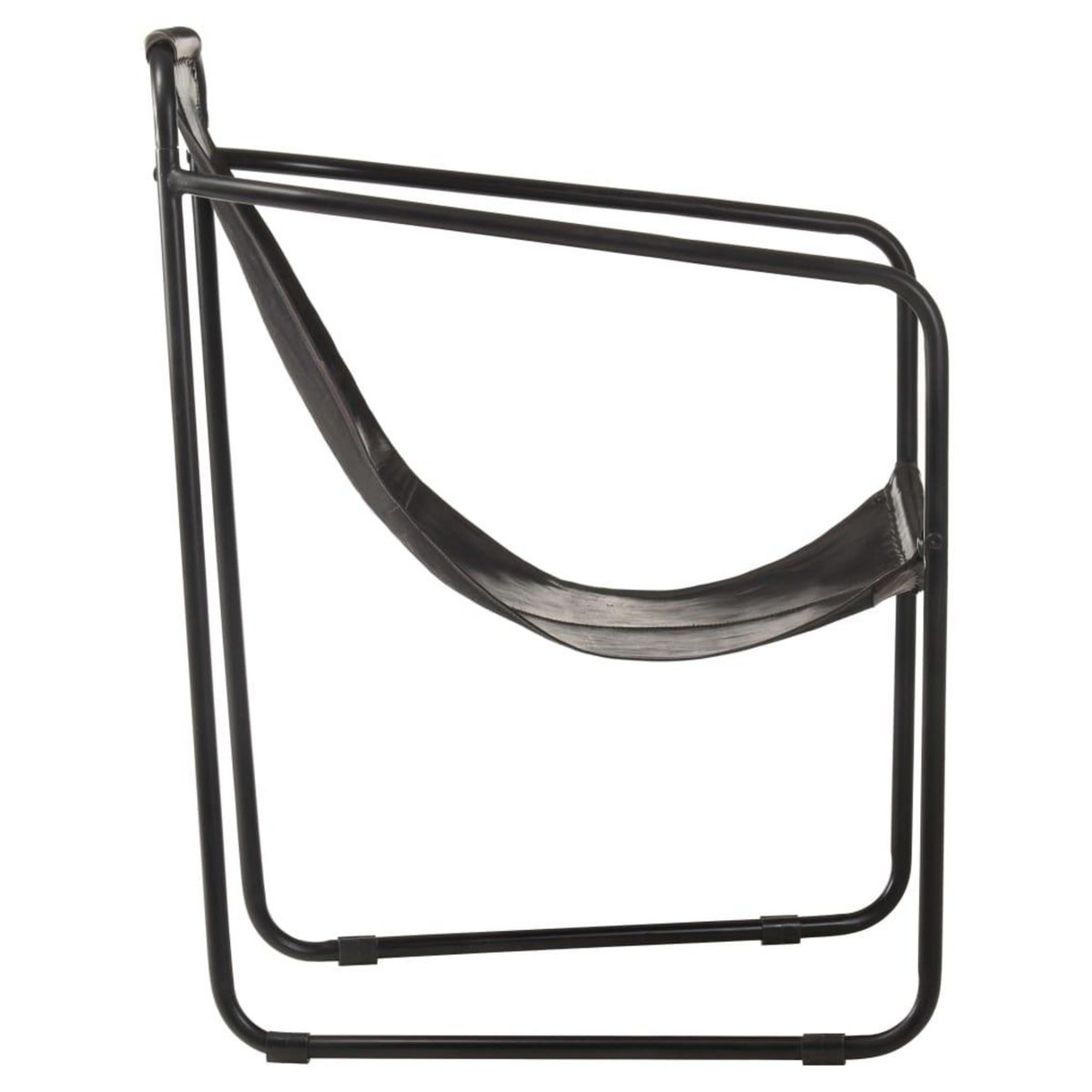 VIDAXL Fauteuil de relaxation noir cuir veritable