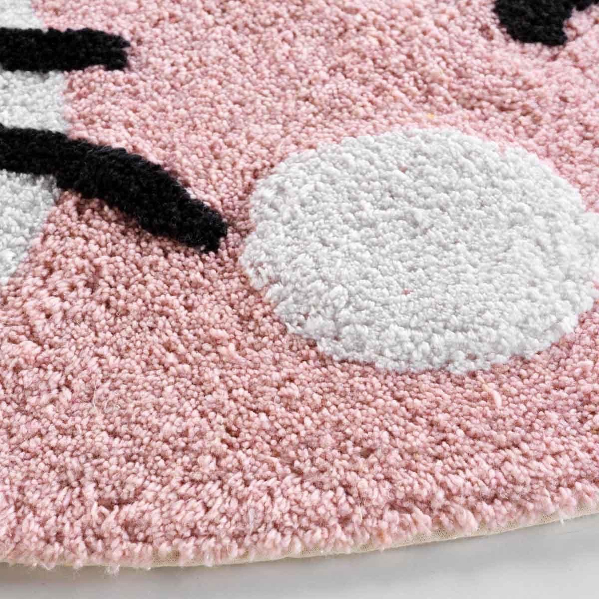 Voir la diapositive 2 : Douceur d'Intérieur Tapis rond enfant déco  chaton  90cm rose