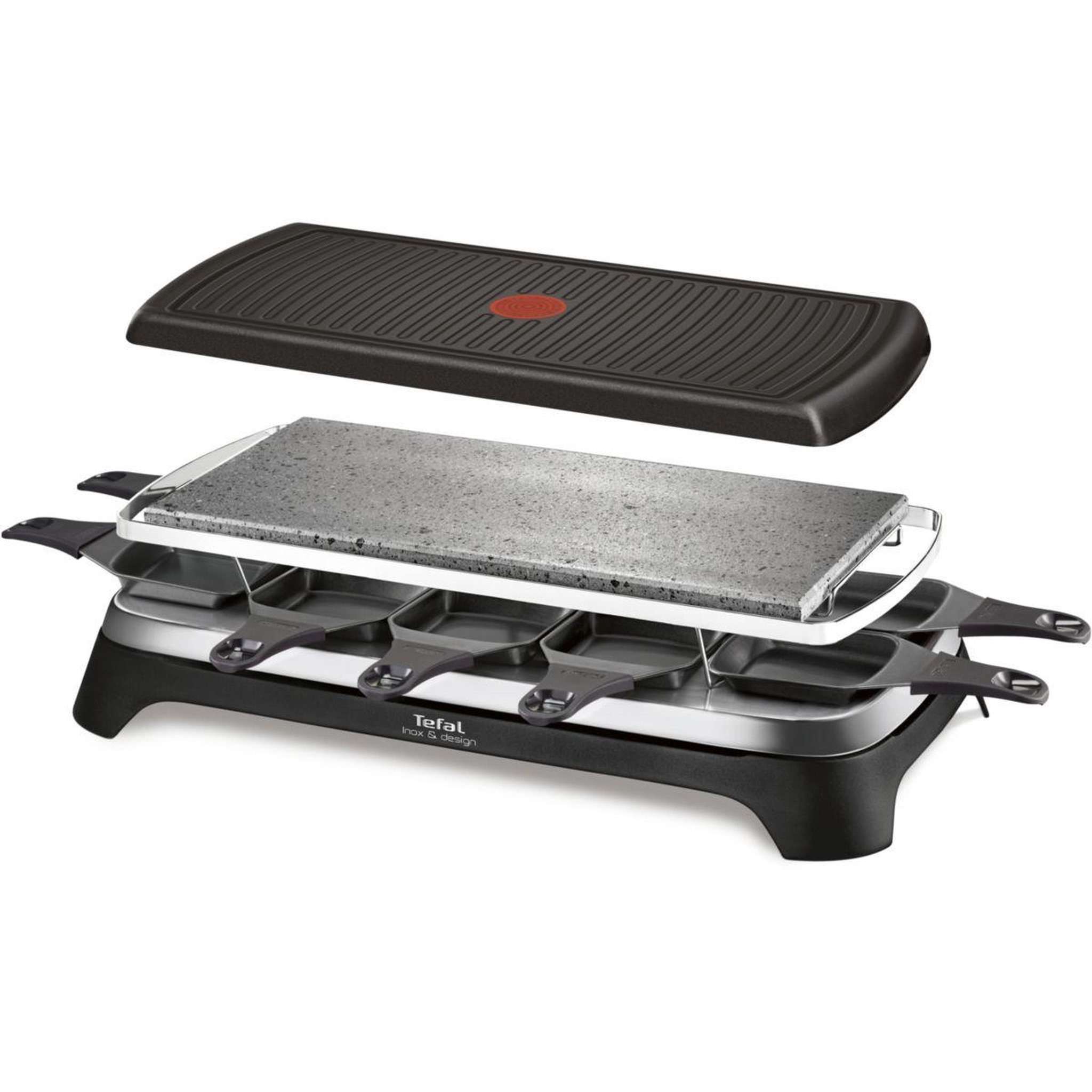 Voir la diapositive 2 : TEFAL Raclette re45a812 pierrade 3 en 1