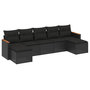 Voir la diapositive 2 : VIDAXL Salon de jardin 7 pcs avec coussins noir resine tressee