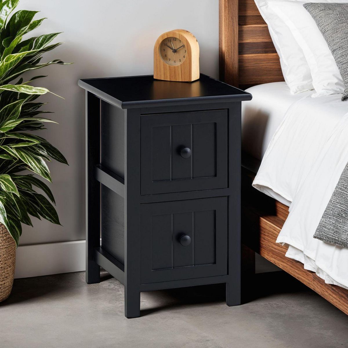 IDIMEX Table de chevet TREYA avec 2 tiroirs en bois