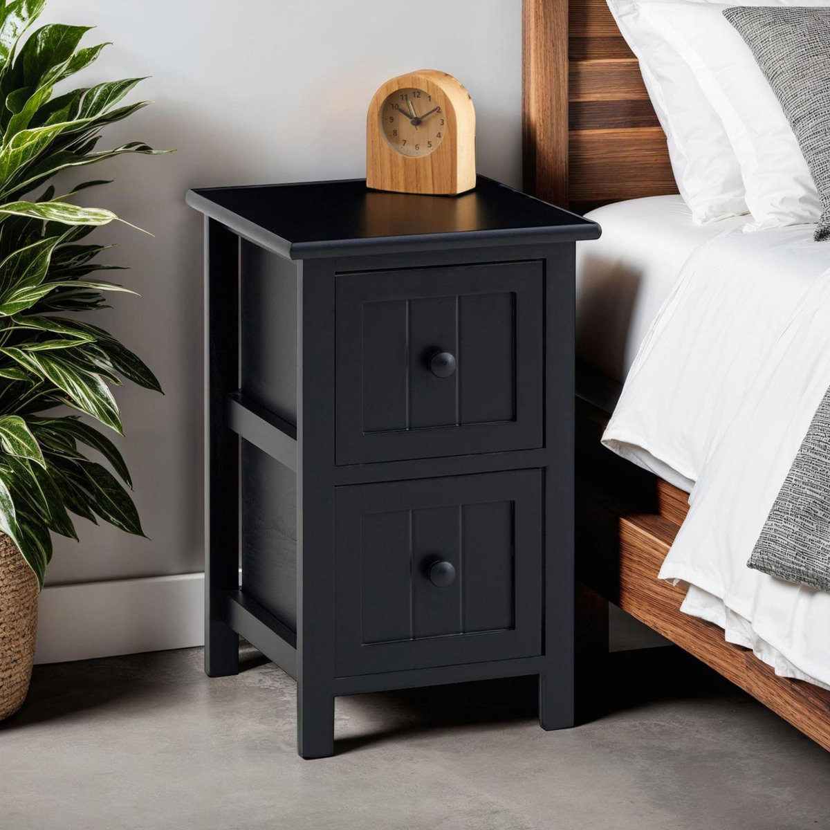 IDIMEX Table de chevet TREYA avec 2 tiroirs en bois