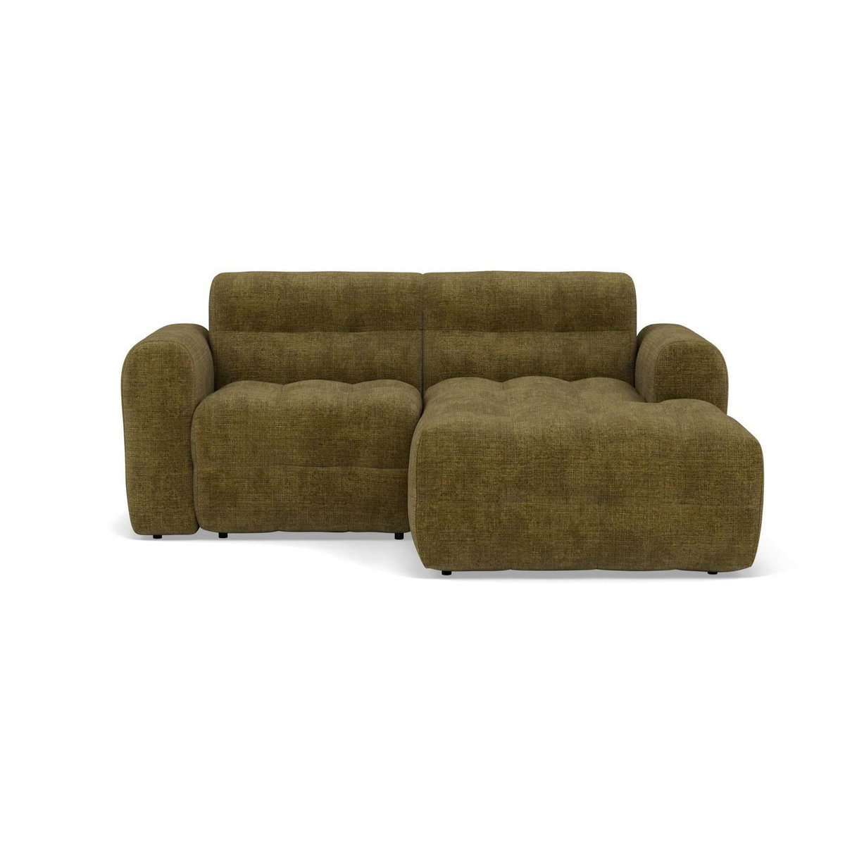 BEST MOBILIER Diane - canapé d'angle droit 4 places en velours texturé