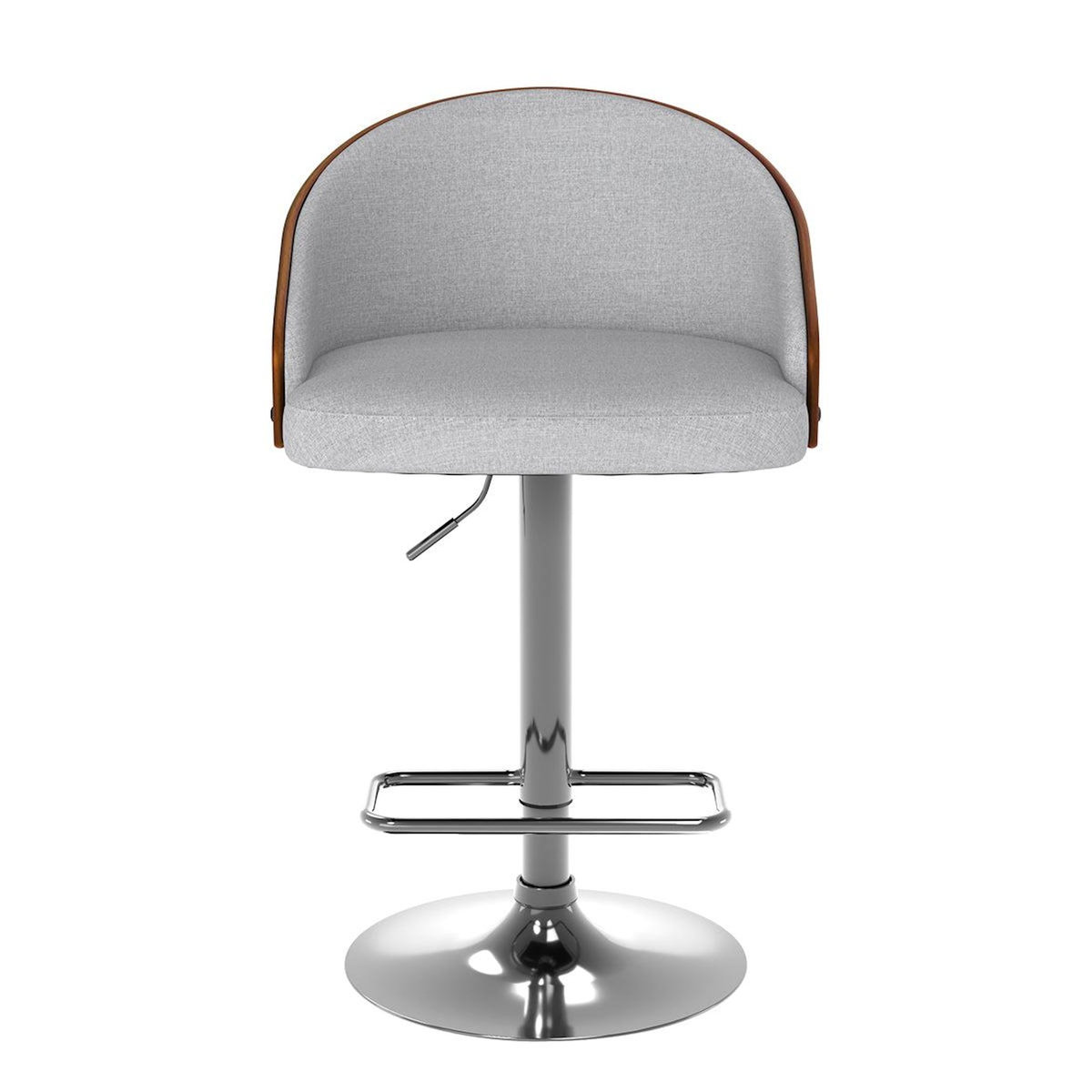 Rendez vous déco Chaise de bar réglable 63/84 cm en tissu gris clair-Carmelo