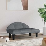 VIDAXL Lit pour chien gris fonce 70x52x30 cm velours