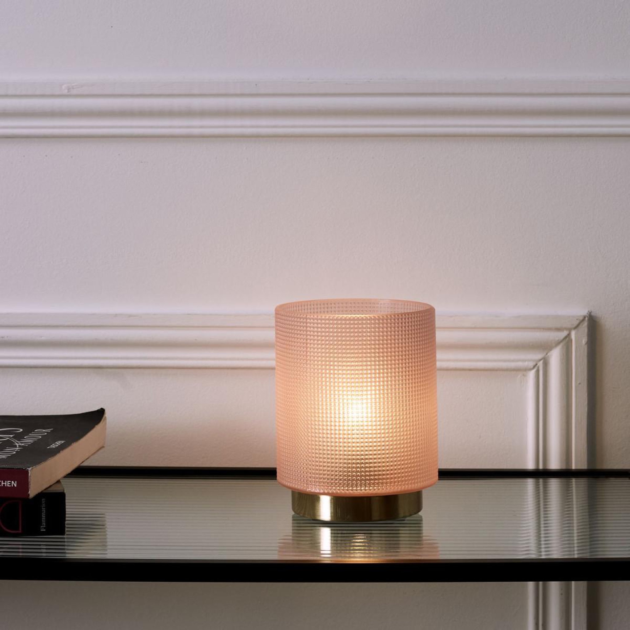 Voir la diapositive 4 : The Home Deco Factory Lampe à poser design embossé  lounge  15cm rose