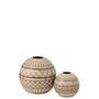 Voir la diapositive 2 : Paris Prix Vase Boule en Porcelaine  Ethnique  19cm Beige