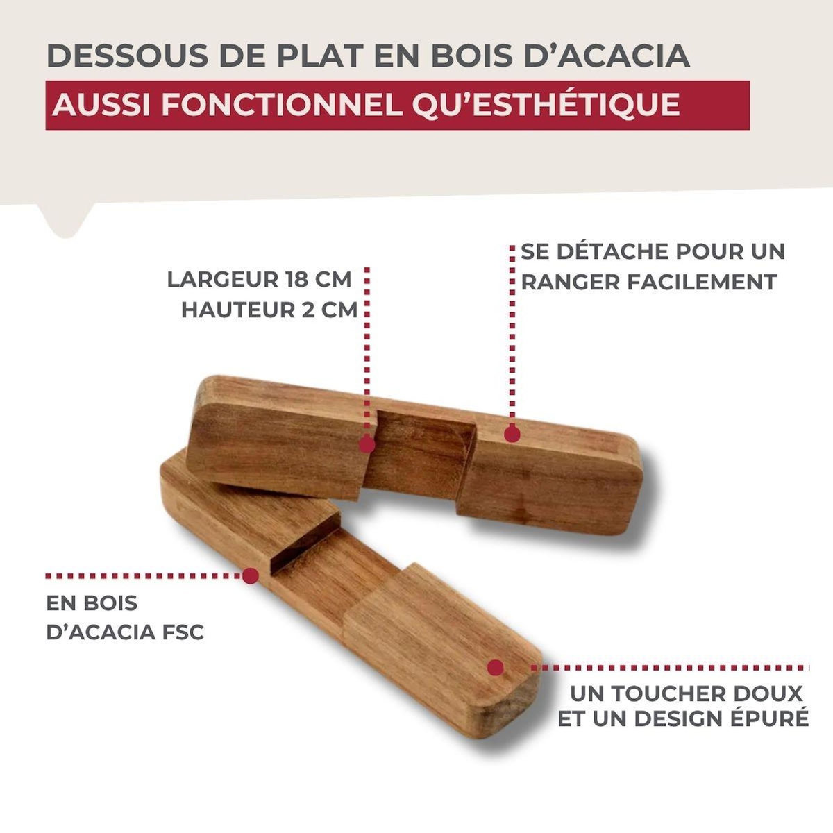 Fackelmann Dessous de Plat 18 cm Fackelmann Acacia