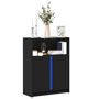 Voir la diapositive 1 : VIDAXL Buffet avec LED noir 77x34x100 cm bois d'ingenierie