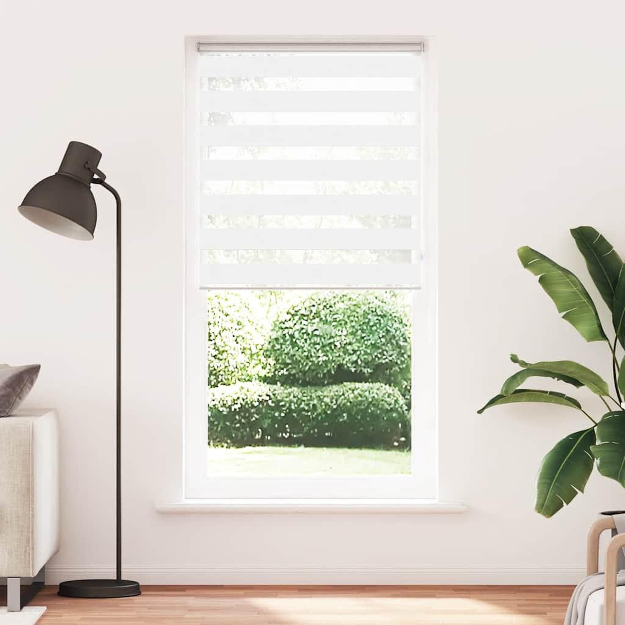 Voir la diapositive 2 : VIDAXL Store zebre blanc 95x230 cm largeur du tissu 90,9 cm polyester