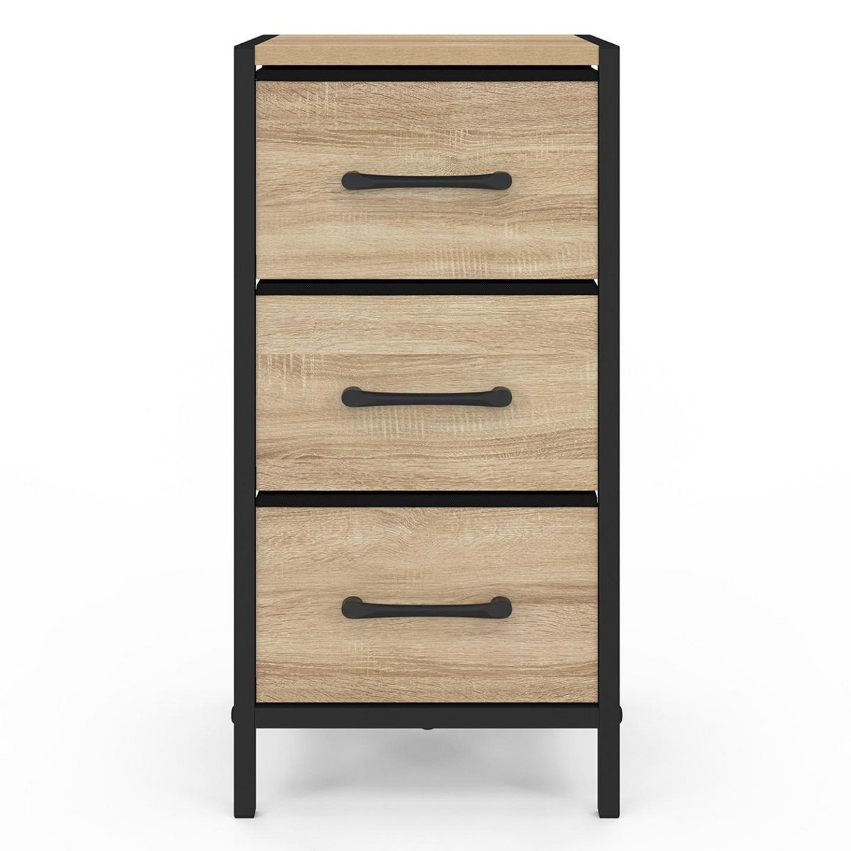 ID MARKET Lot de 2 tables de chevet UTAH 3 tiroirs