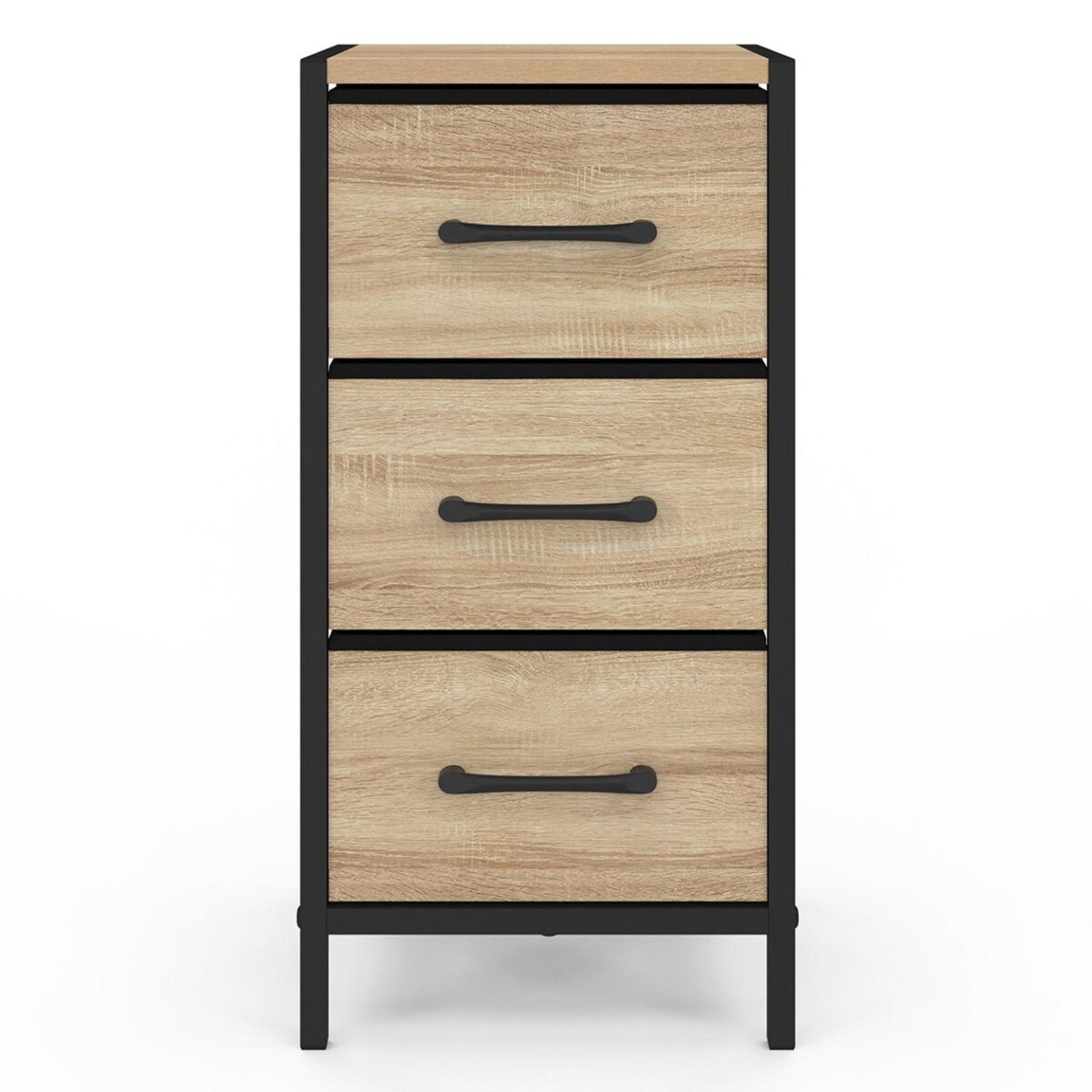 ID MARKET Lot de 2 tables de chevet UTAH 3 tiroirs