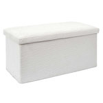 The Home Deco Factory Banc de rangement pliable effet côtelé DRAMMEN. Coloris disponibles : Marron, Beige