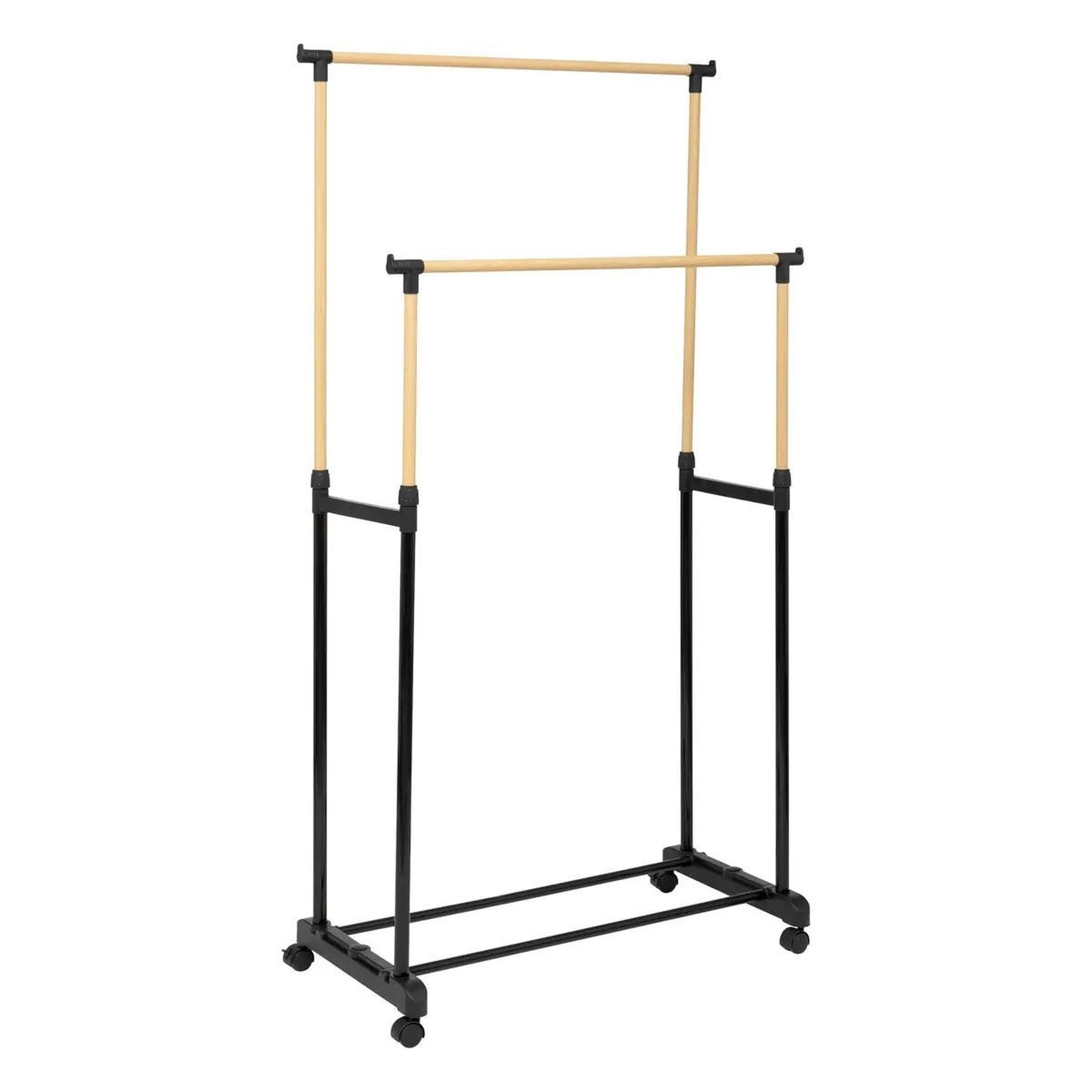 FIVE Portant à vêtements double en inox  woody  165cm noir