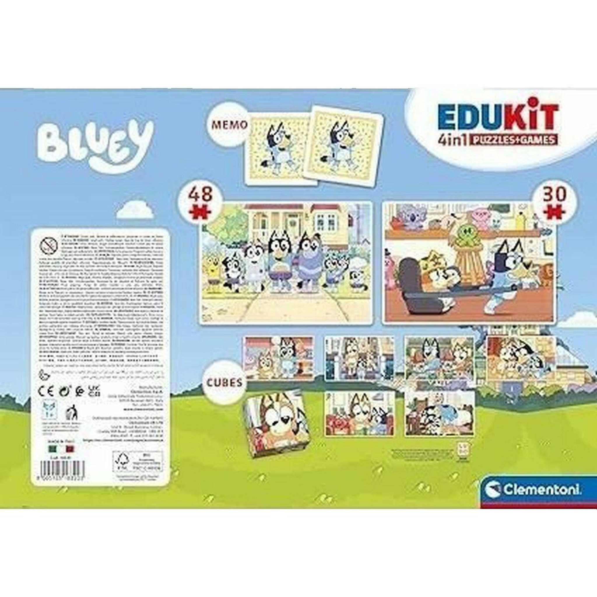 Voir la diapositive 2 : CLEMENTONI Coffret Jeux d'éveil Clementoni Edukit 4 en 1 Bluey