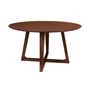 Voir la diapositive 3 : LISA DESIGN Solin - table à manger ronde - bois plaquage noyer - 4 personnes