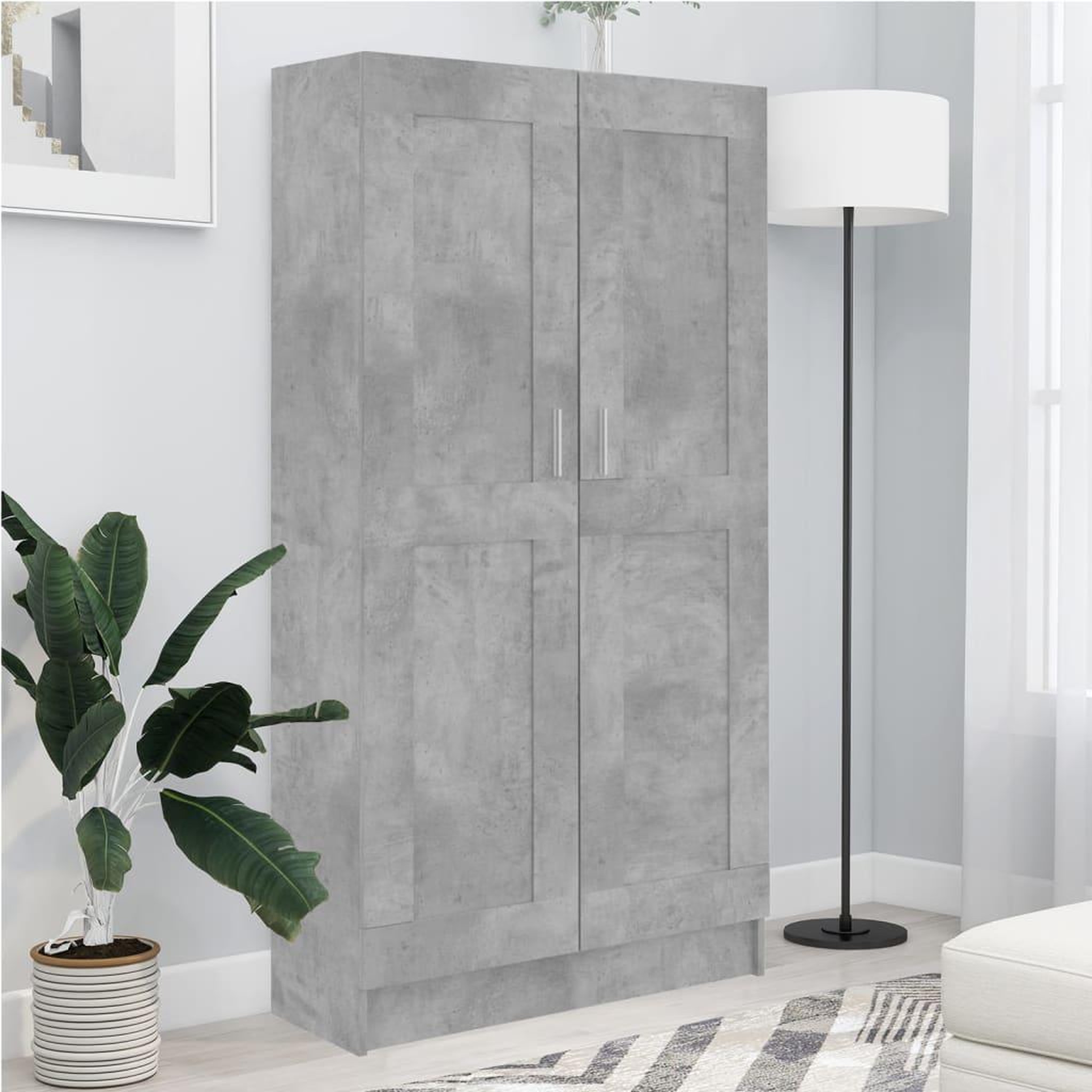 Voir la diapositive 1 : VIDAXL Bibliotheque Gris beton 82,5x30,5x150 cm Bois d'ingenierie