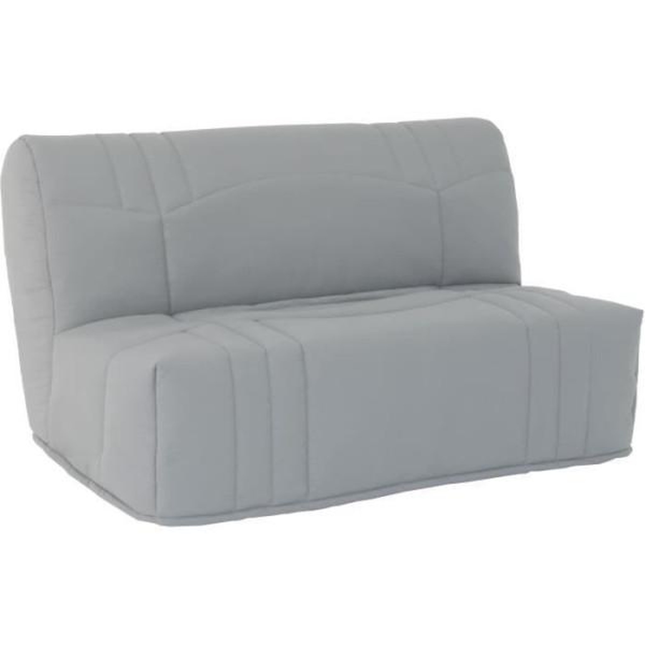 Voir la diapositive 3 : MARKET24 Banquette BZ DREAM - Tissu 100% Coton gris clair - Couchage 140x190 cm