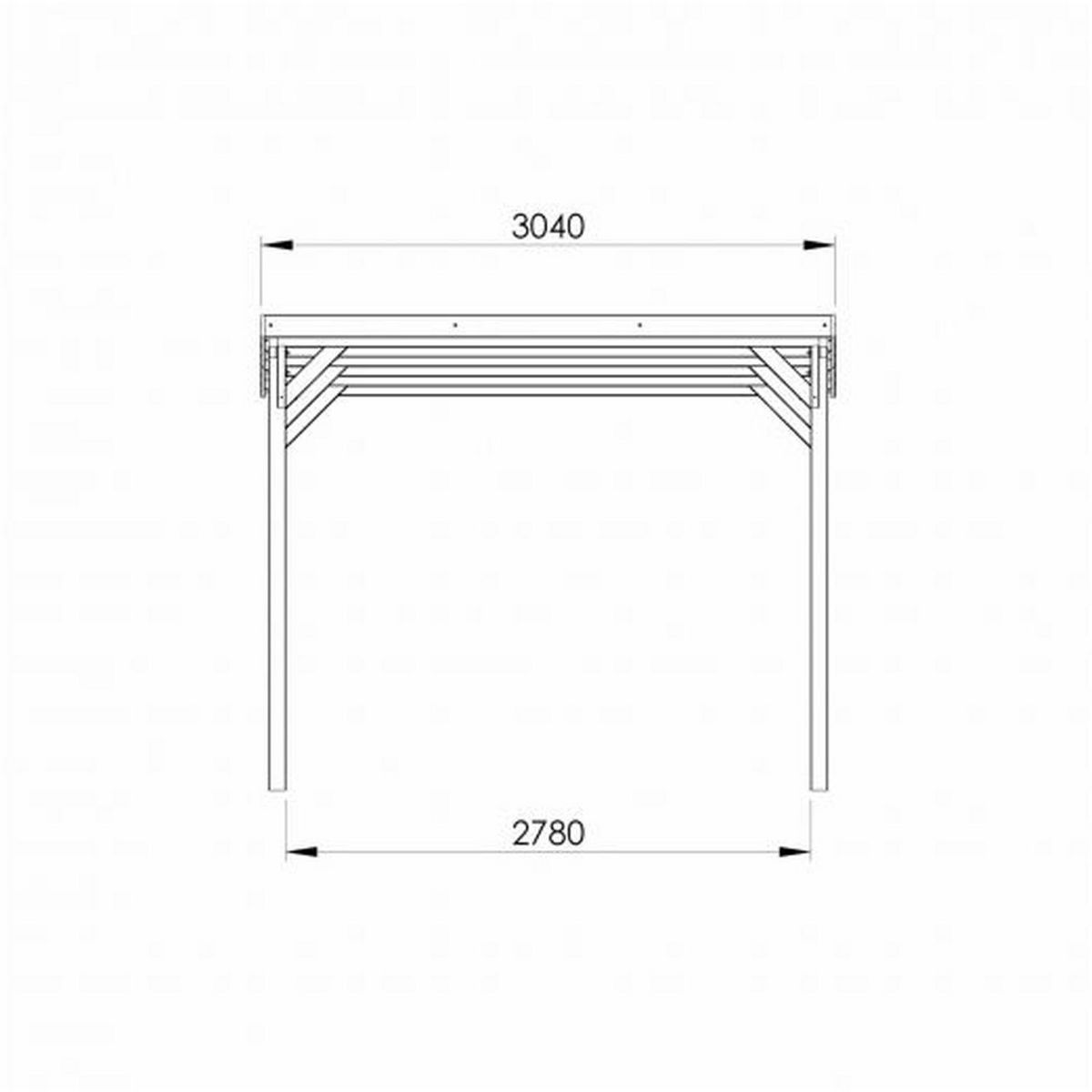 Forest Style Carport toit plat - Bois traité autoclave - 15,6 m² - JEAN