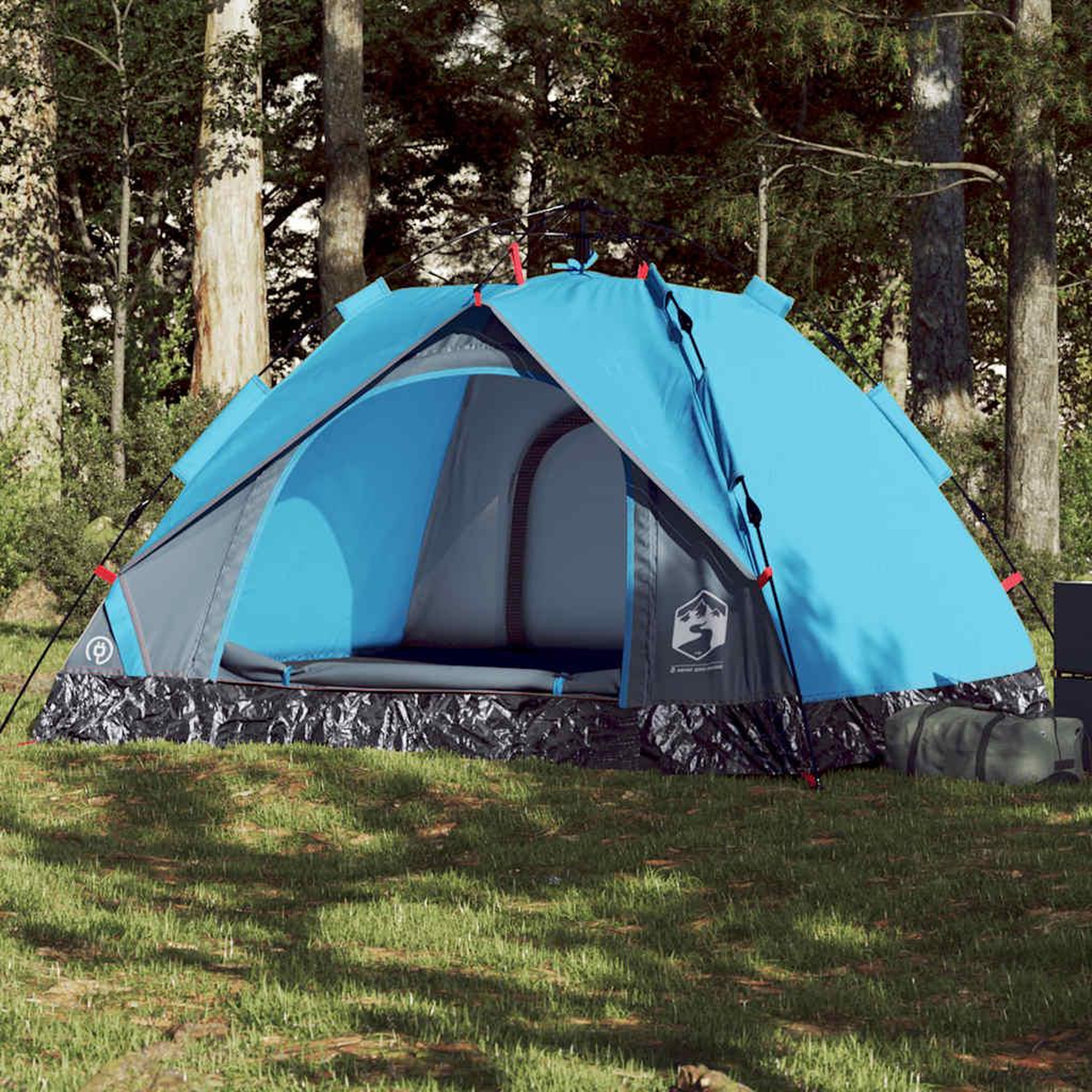 VIDAXL Tente de camping a dome 3 personnes bleu liberation rapide