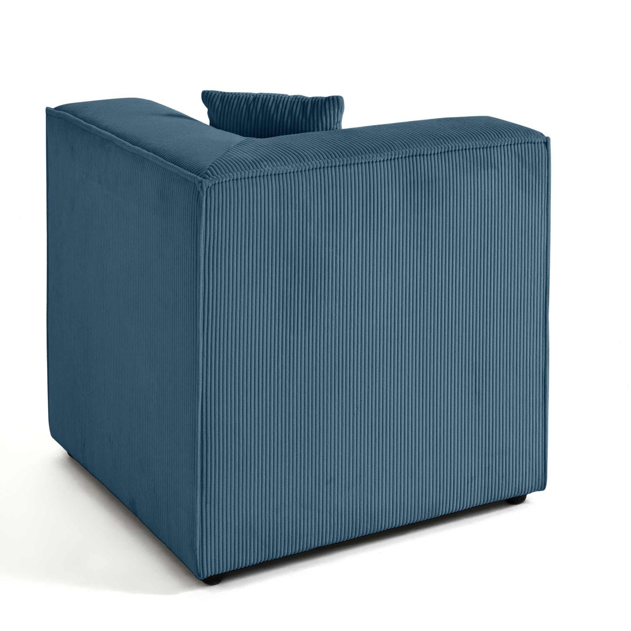 Voir la diapositive 4 : BEST MOBILIER Arty - module d'assise d'angle réversible - en velours côtelé