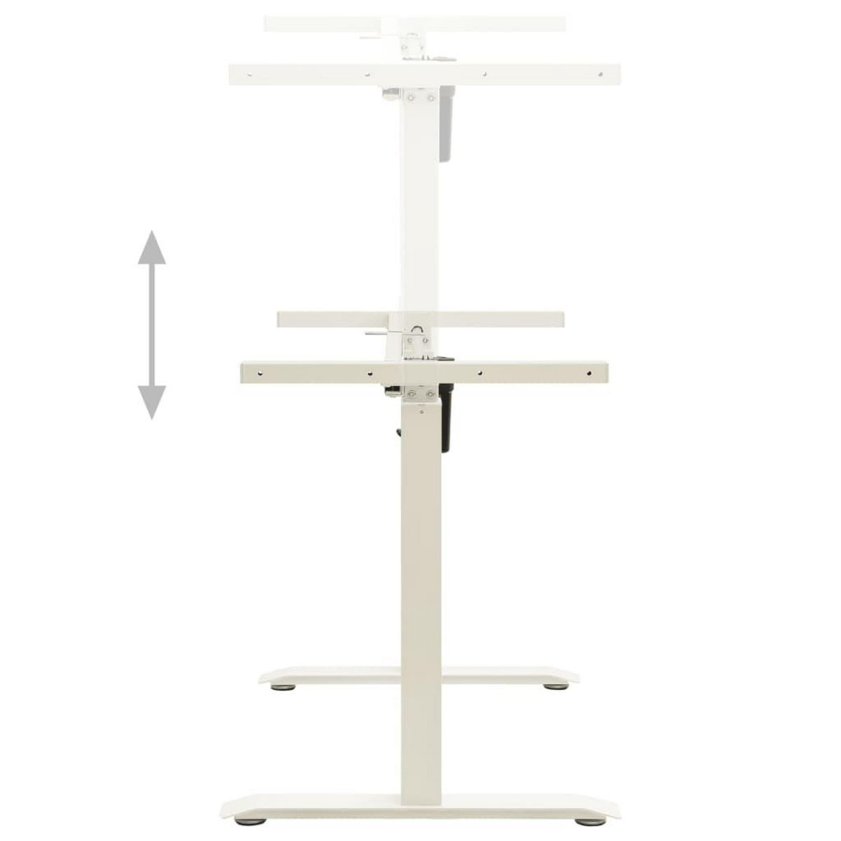 VIDAXL Cadre de bureau motorise electrique reglable en hauteur Blanc