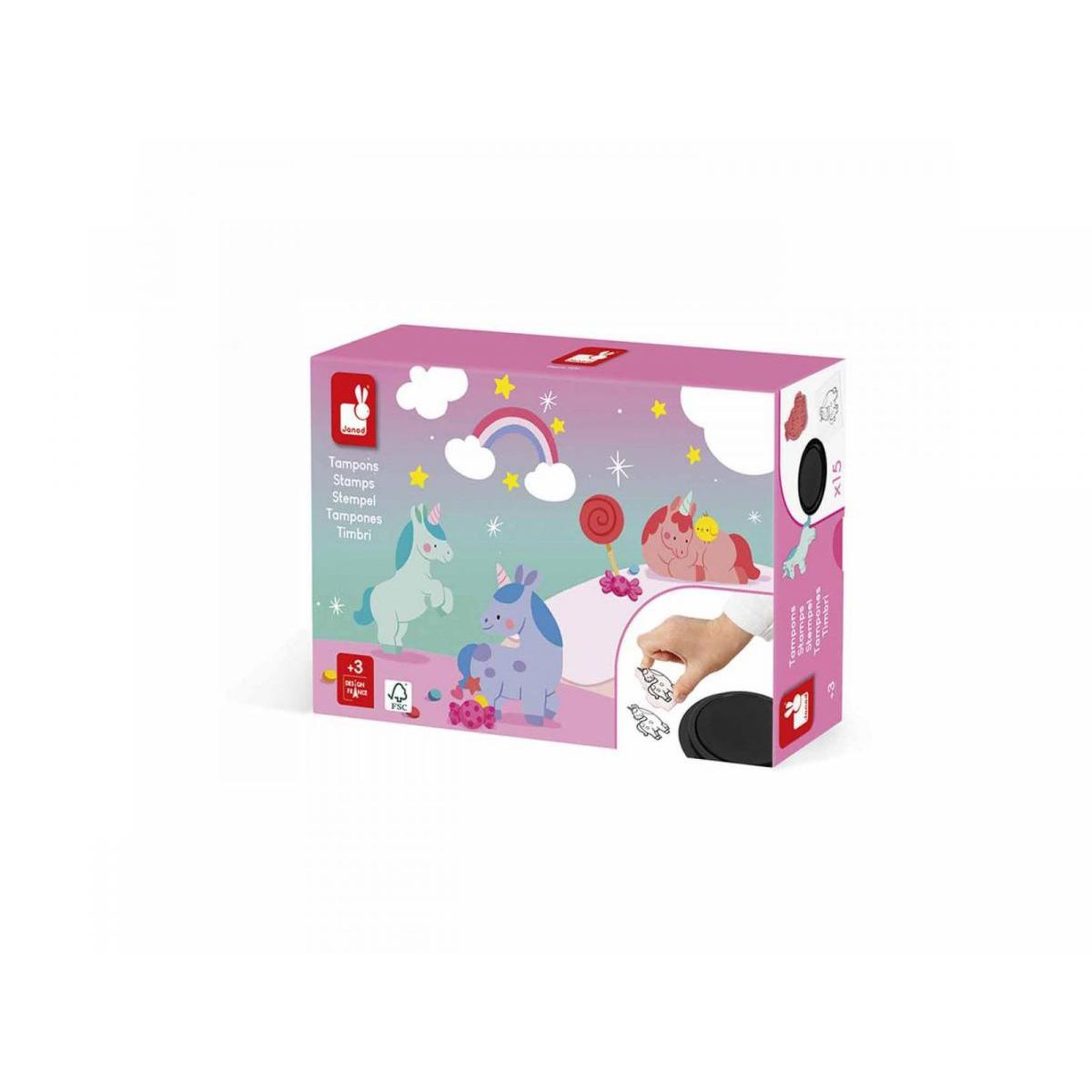 Voir la diapositive 1 : Juratoys-Janod Unicorn stampinoo - 15 tampons