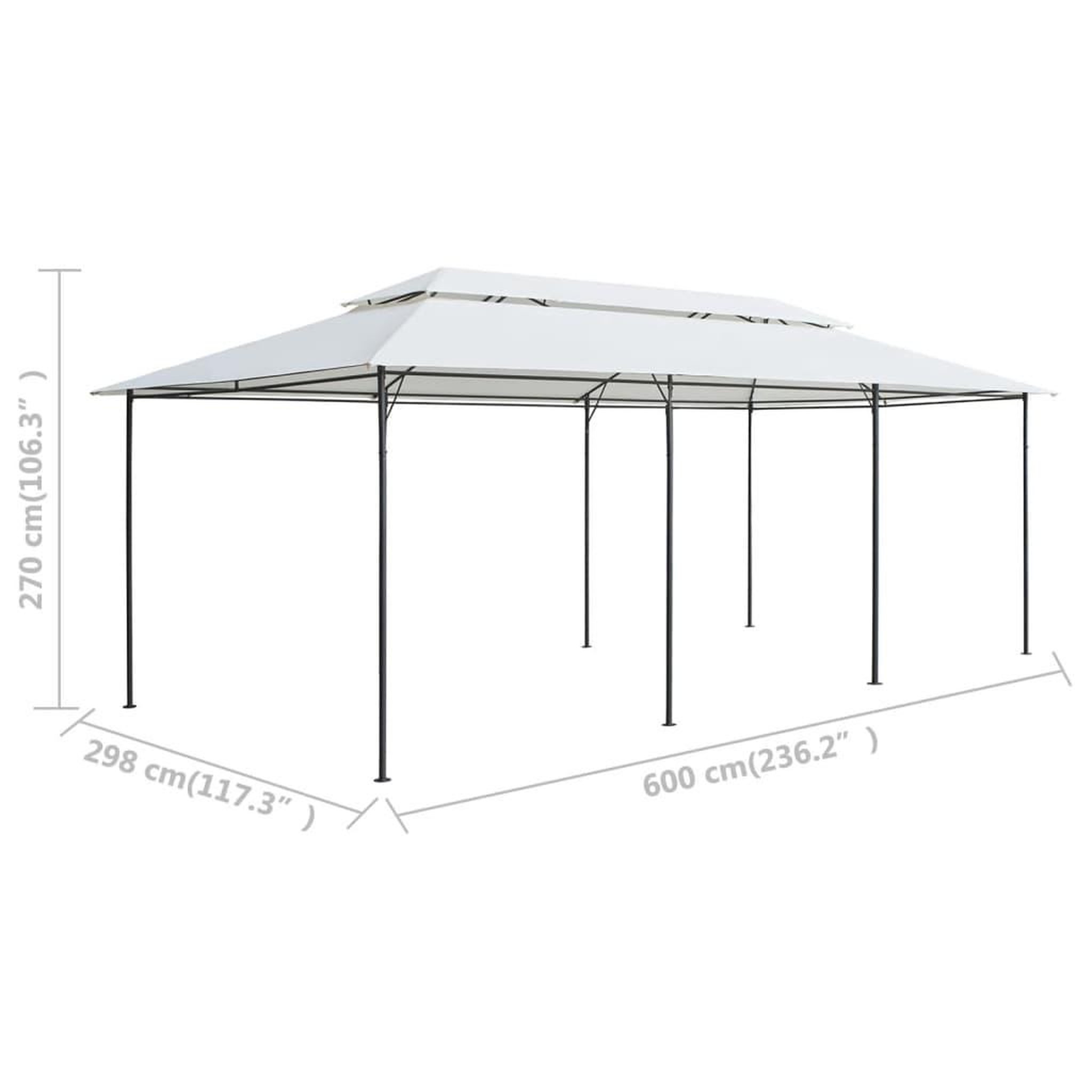 Voir la diapositive 6 : VIDAXL Belvedere 600x298x270 cm Blanc 180 g/m^2