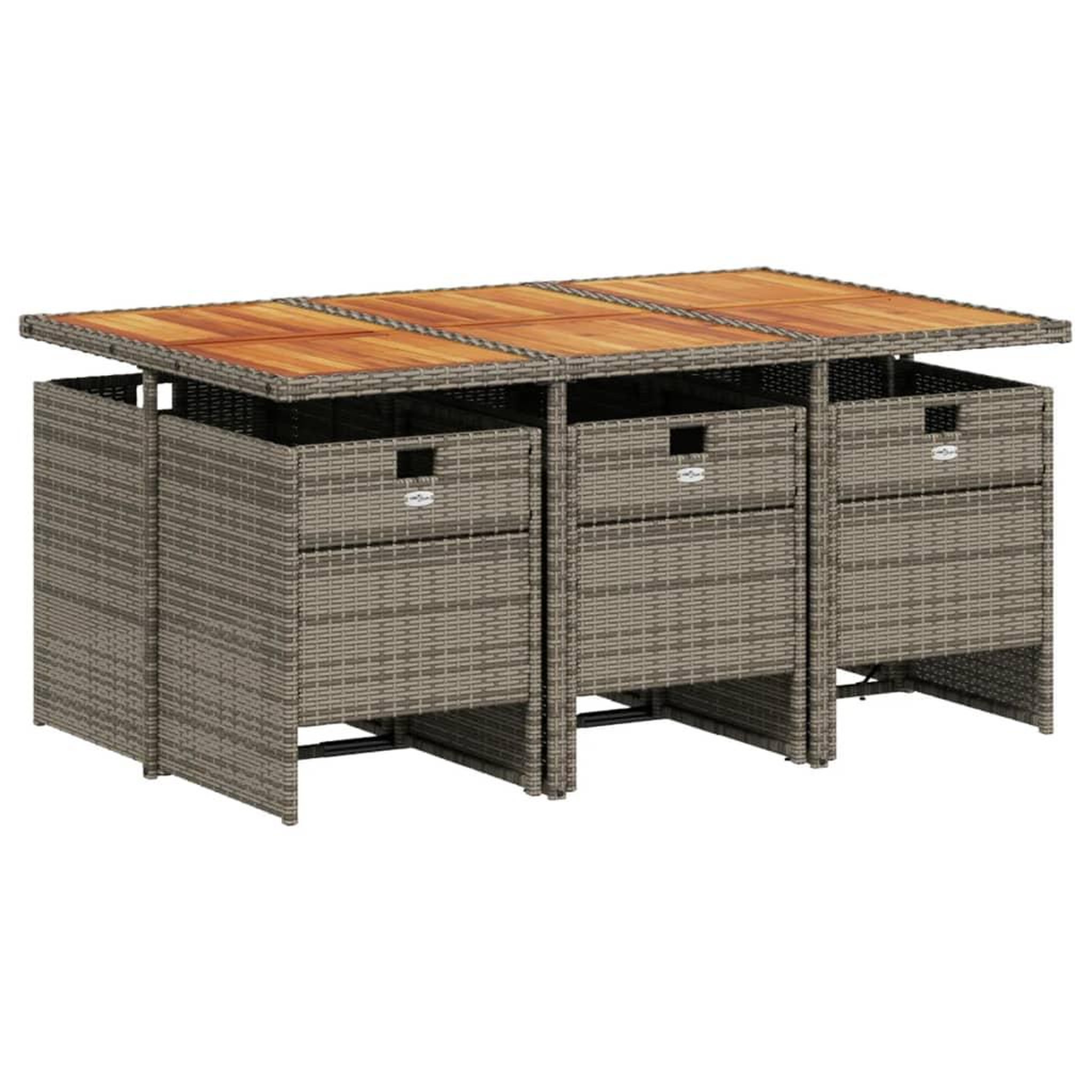 Voir la diapositive 3 : VIDAXL Ensemble a manger de jardin et coussins 7 pcs gris rotin