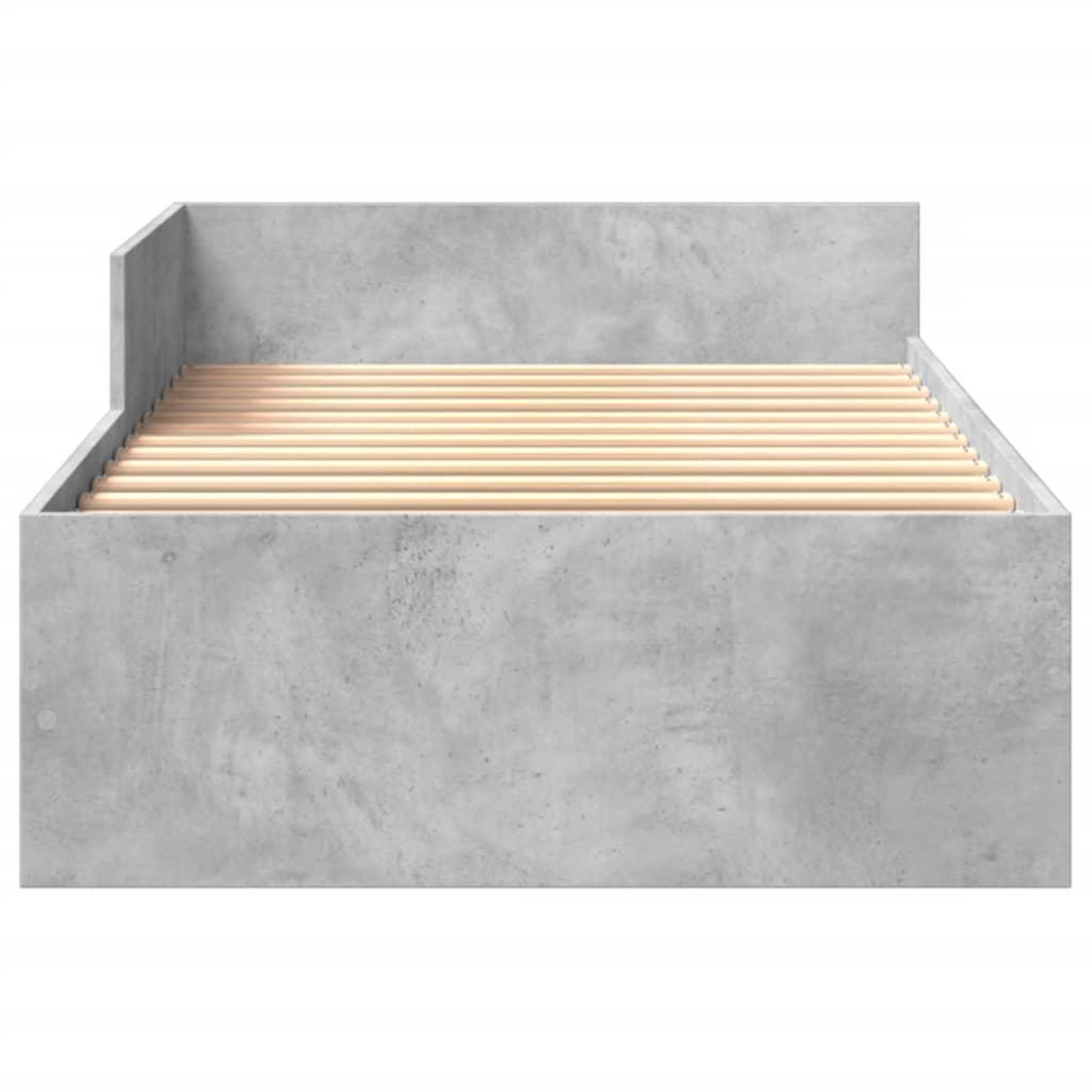 Voir la diapositive 5 : VIDAXL Cadre de lit sans matelas gris beton 100x200 cm bois ingenierie