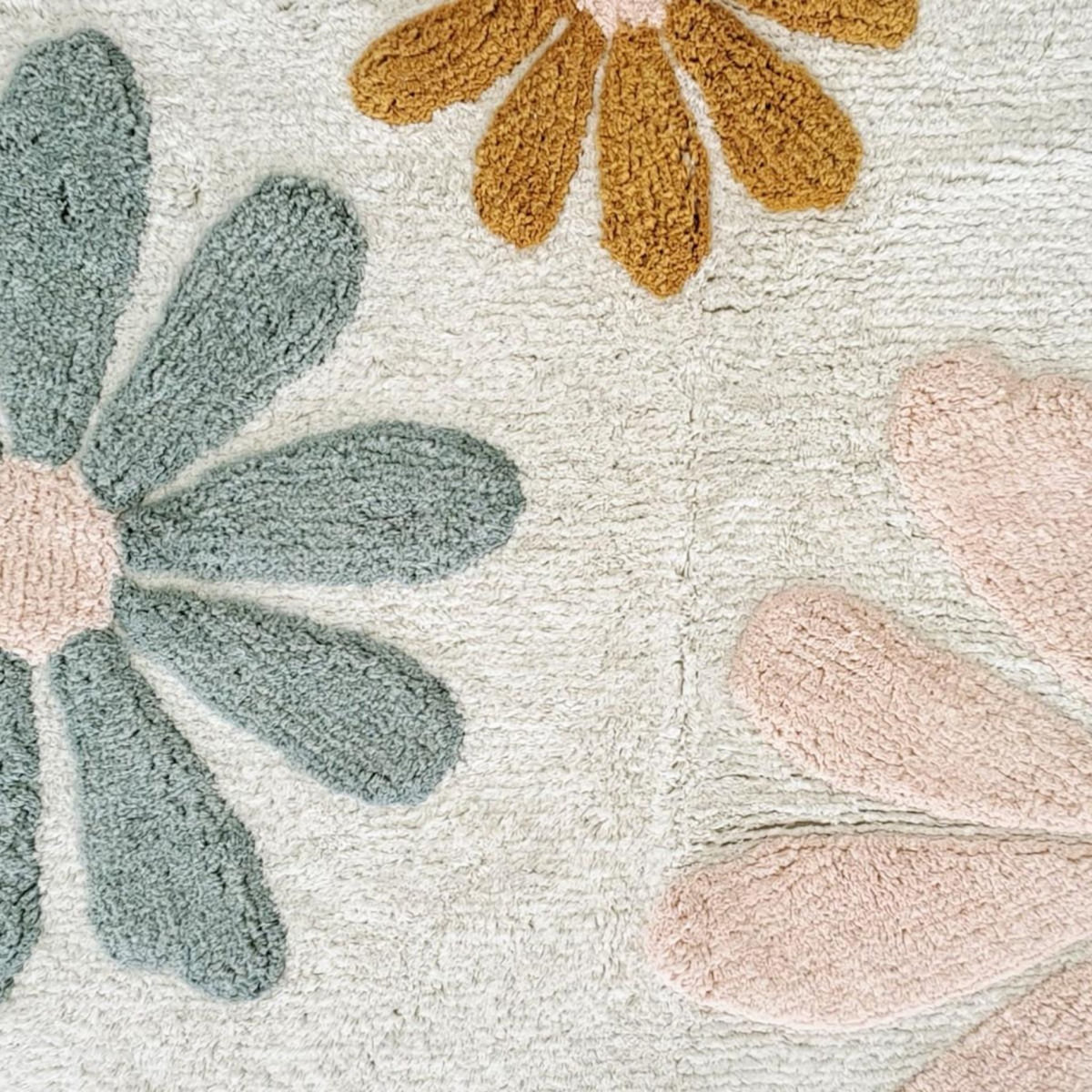 FUTURE HOME Tapis enfant à fleurs en coton tufté 60x90cm