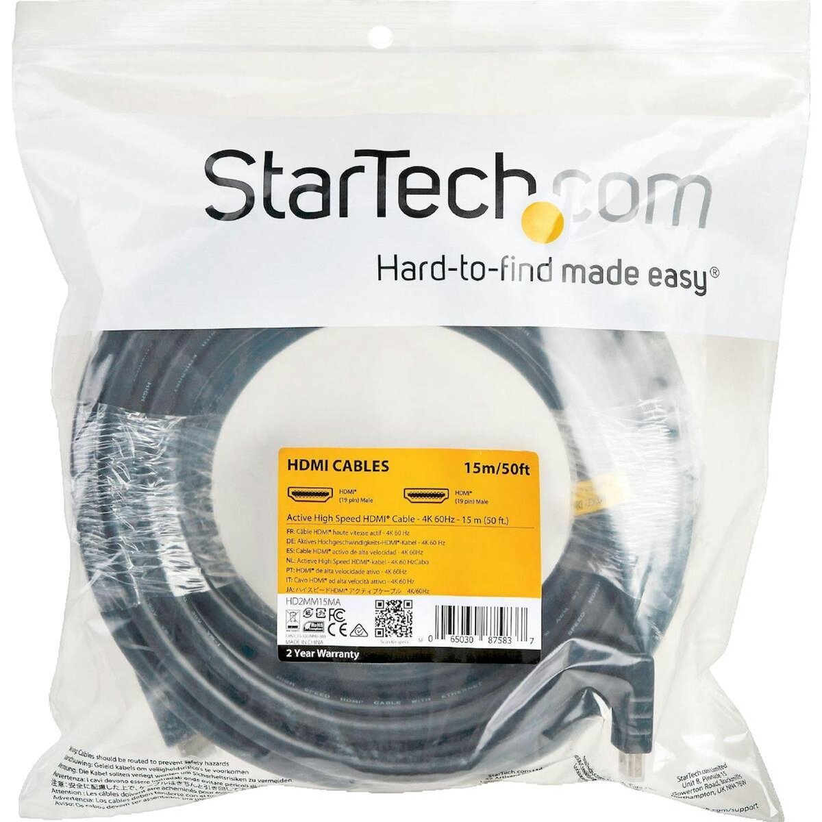 Startech Câble HDMI StarTech 0065030875837 Actif 15m