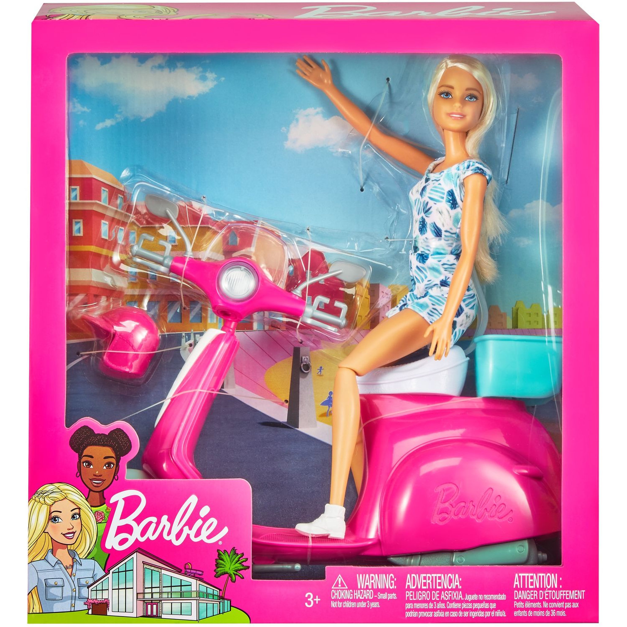 Voir la diapositive 1 : BARBIE Poupée Barbie et son scooter 