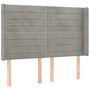 Voir la diapositive 2 : VIDAXL Tete de lit avec oreilles Gris clair 147x16x118/128 cm Velours