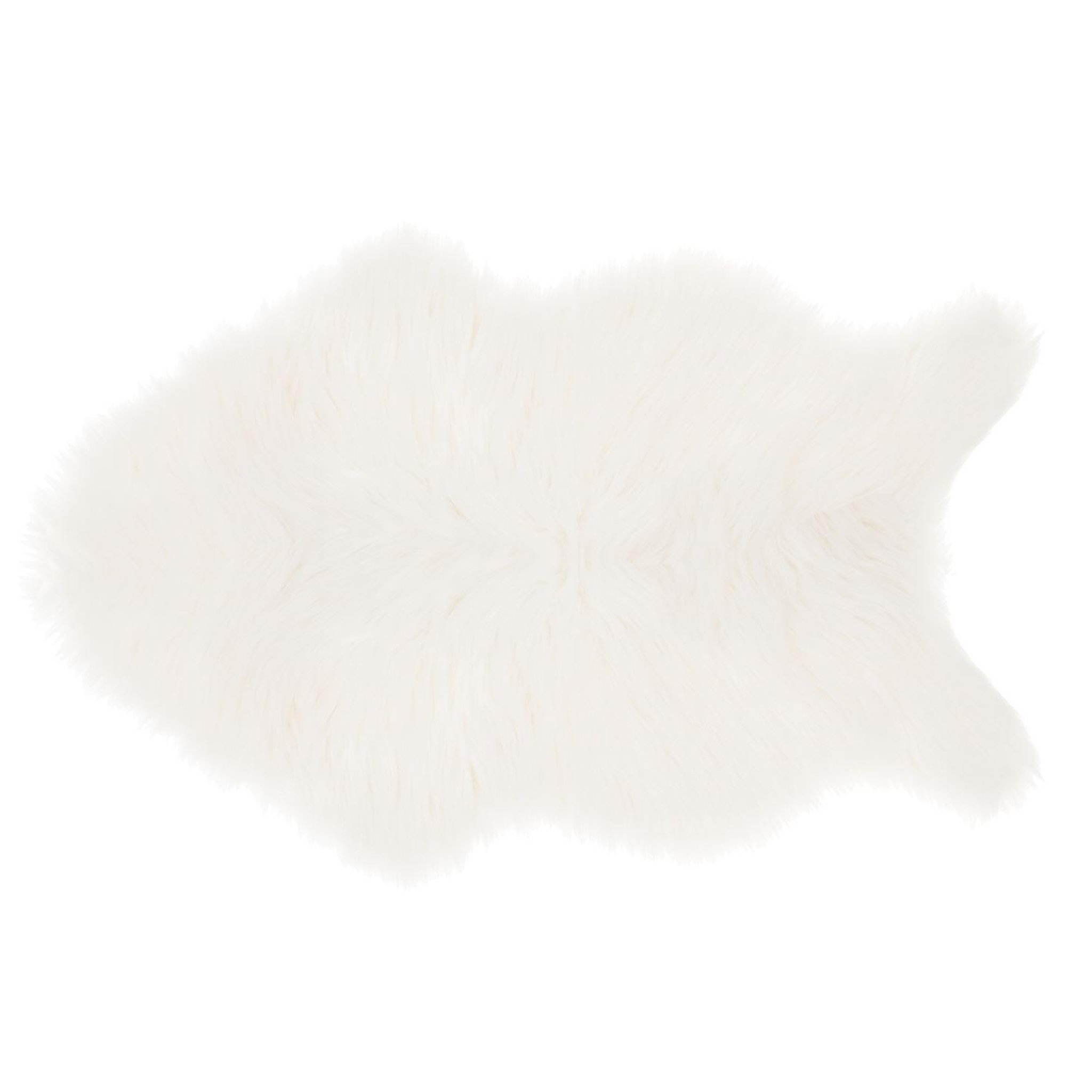 Voir la diapositive 1 : Atmosphera Kids Tapis imitiation fourrure enfant Douceur - L. 60 x l. 90 cm - Blanc